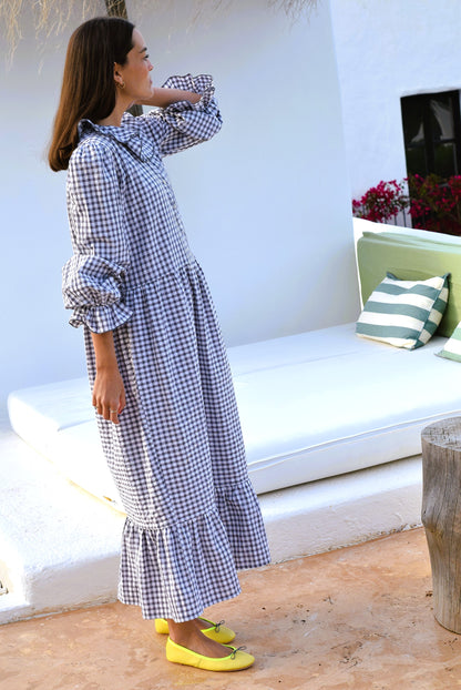VESTIDO PÍA - VICHY GRIS - PREORDER 22 DE MAYO