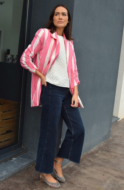 CHAQUETA NONA - RAYAS ROSA -