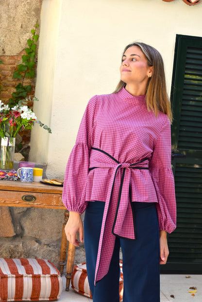 BLUSA GABRIELA -CUADRO ROSA