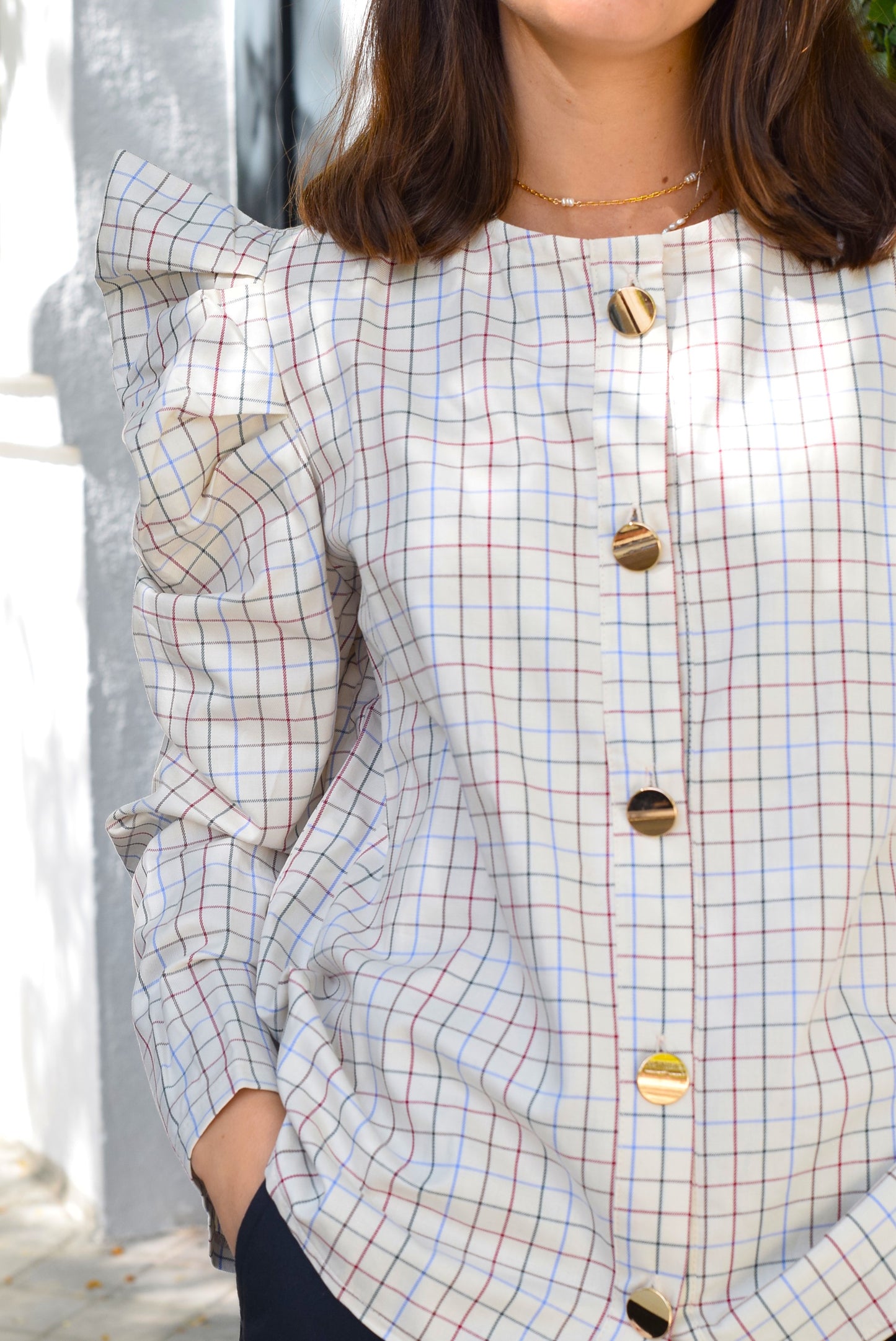 SOBRECAMISA BEGOÑA - CUADRO AZUL -