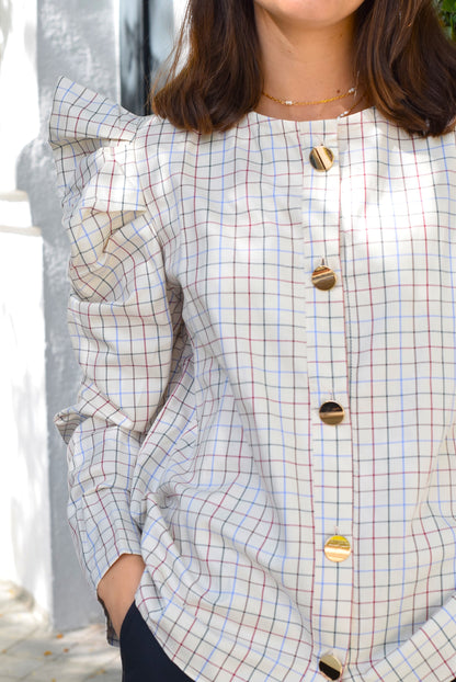 SOBRECAMISA BEGOÑA - CUADRO AZUL -