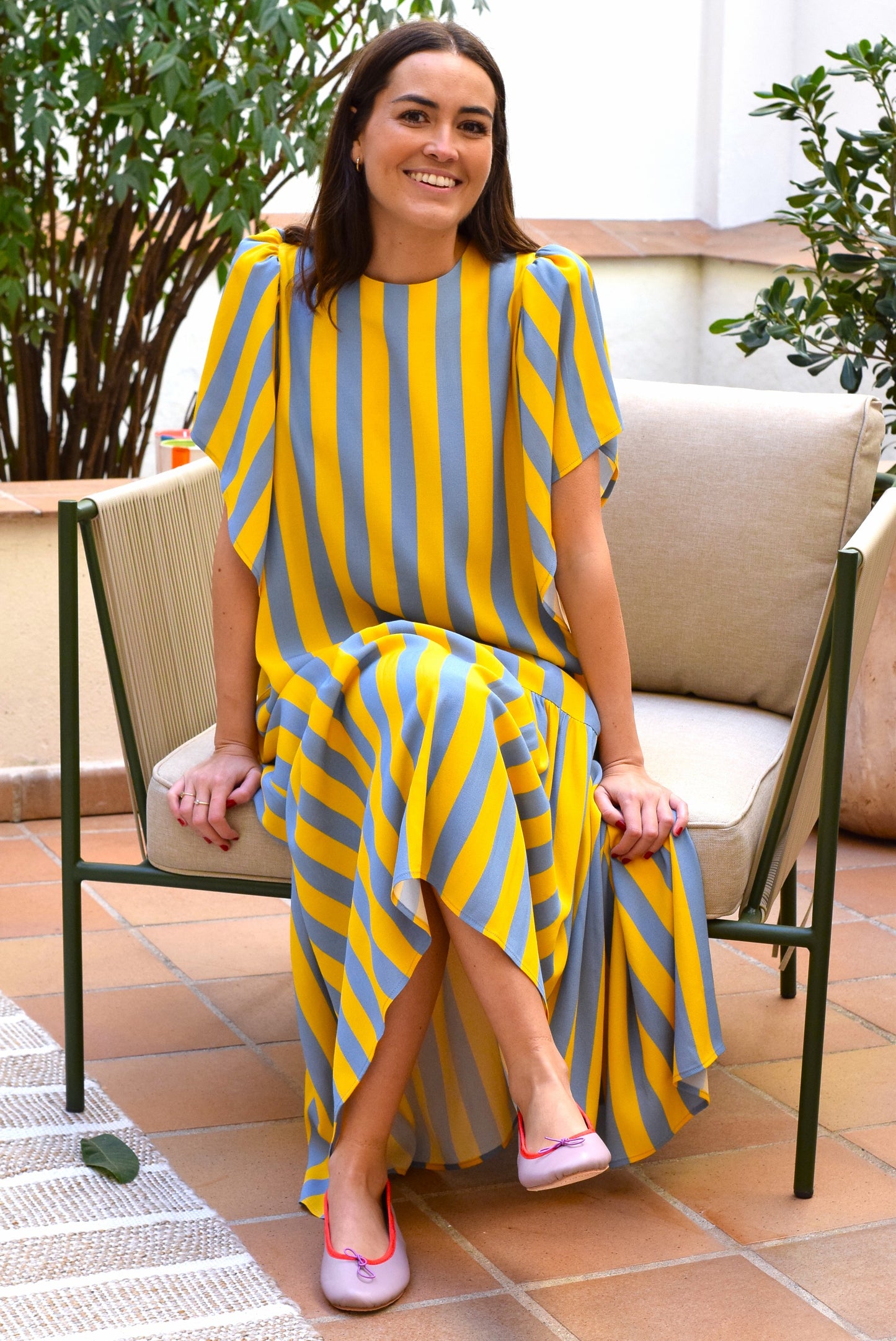 VESTIDO FILIPA - RAYAS AMARILLAS -