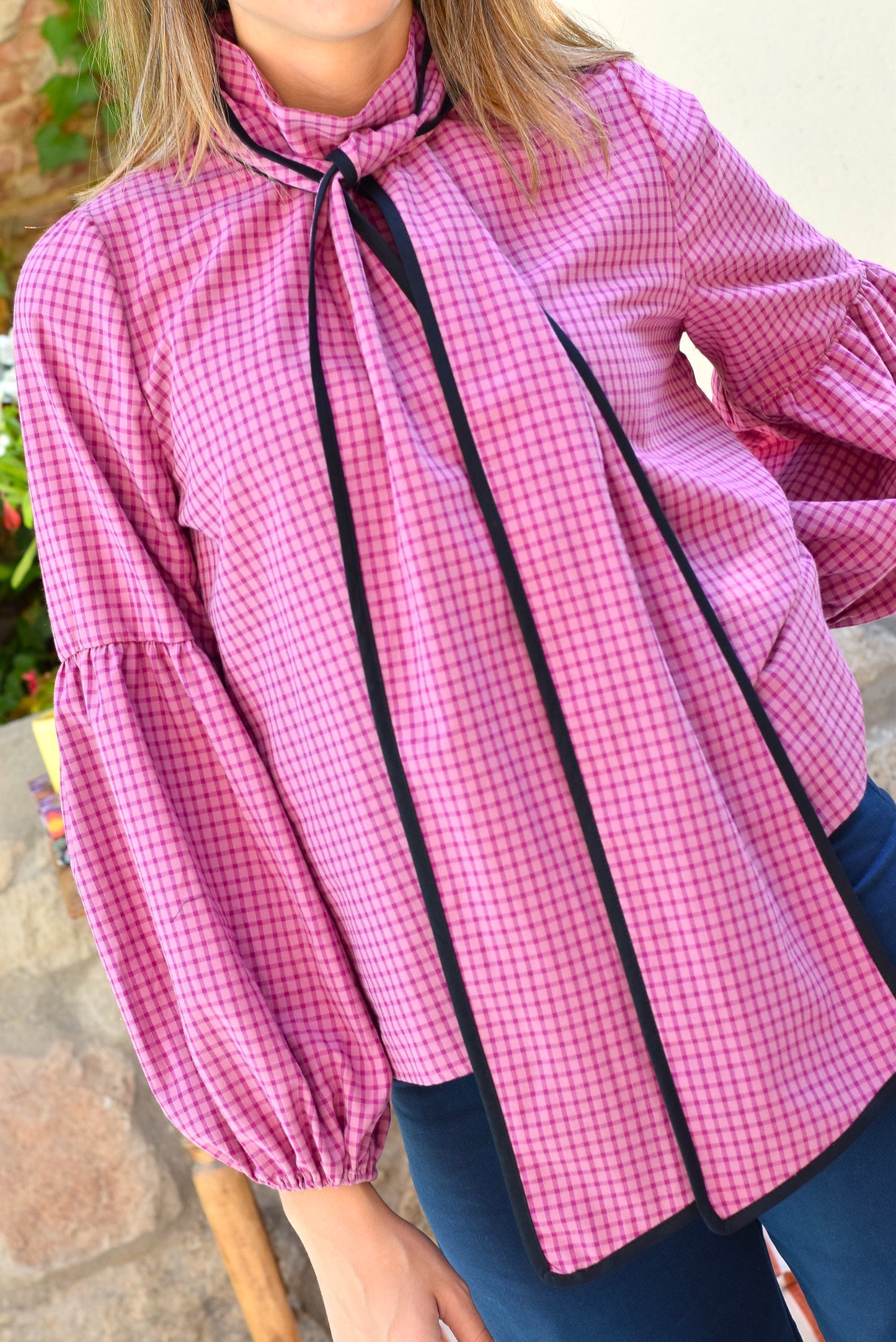 BLUSA GABRIELA -CUADRO ROSA