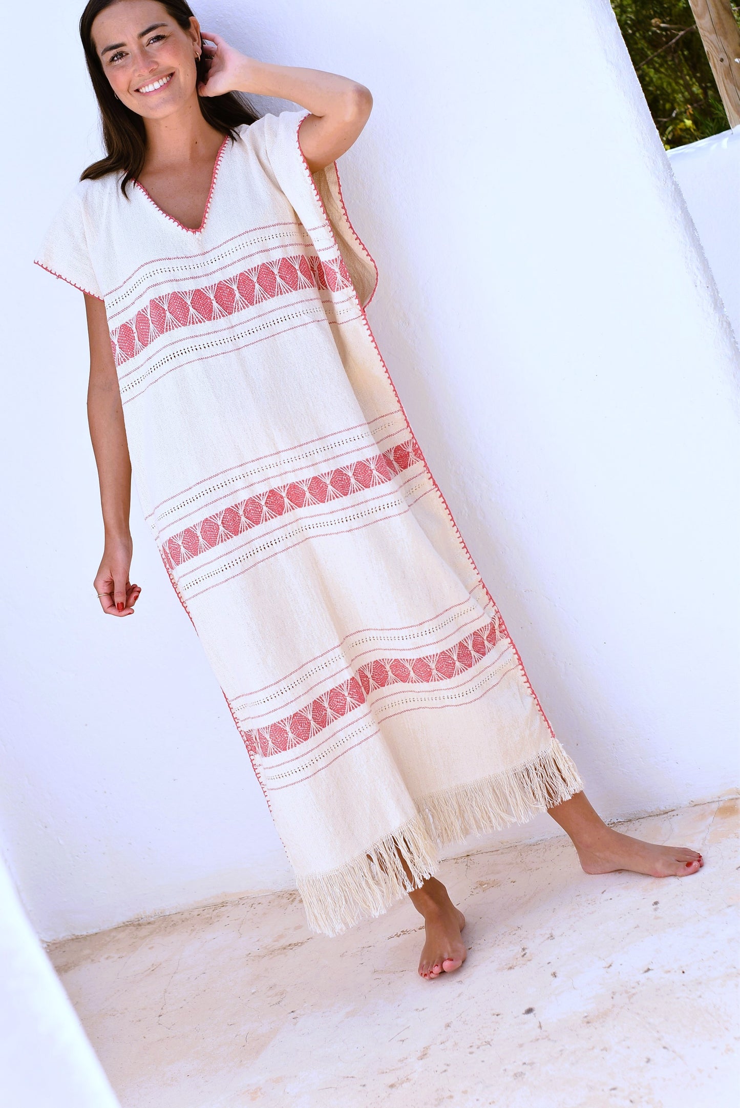 VESTIDO HUIPILE - ROSA
