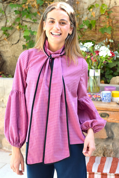 BLUSA GABRIELA -CUADRO ROSA