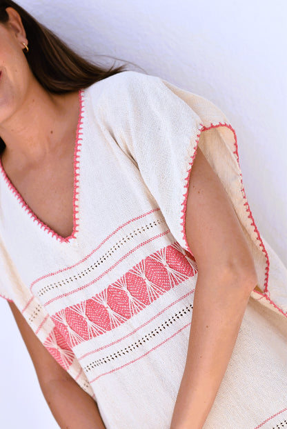 VESTIDO HUIPILE - ROSA