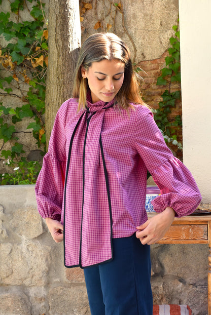 BLUSA GABRIELA -CUADRO ROSA