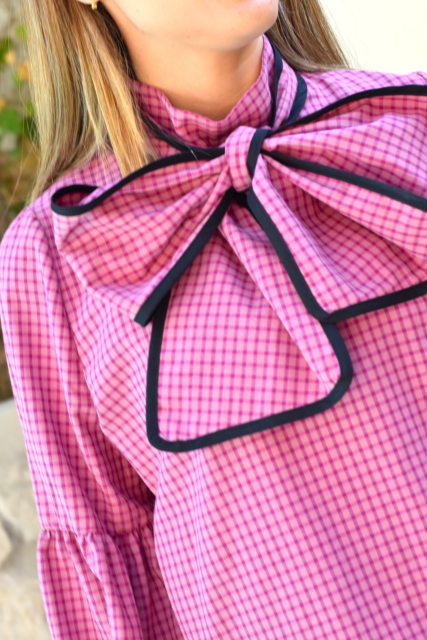 BLUSA GABRIELA -CUADRO ROSA