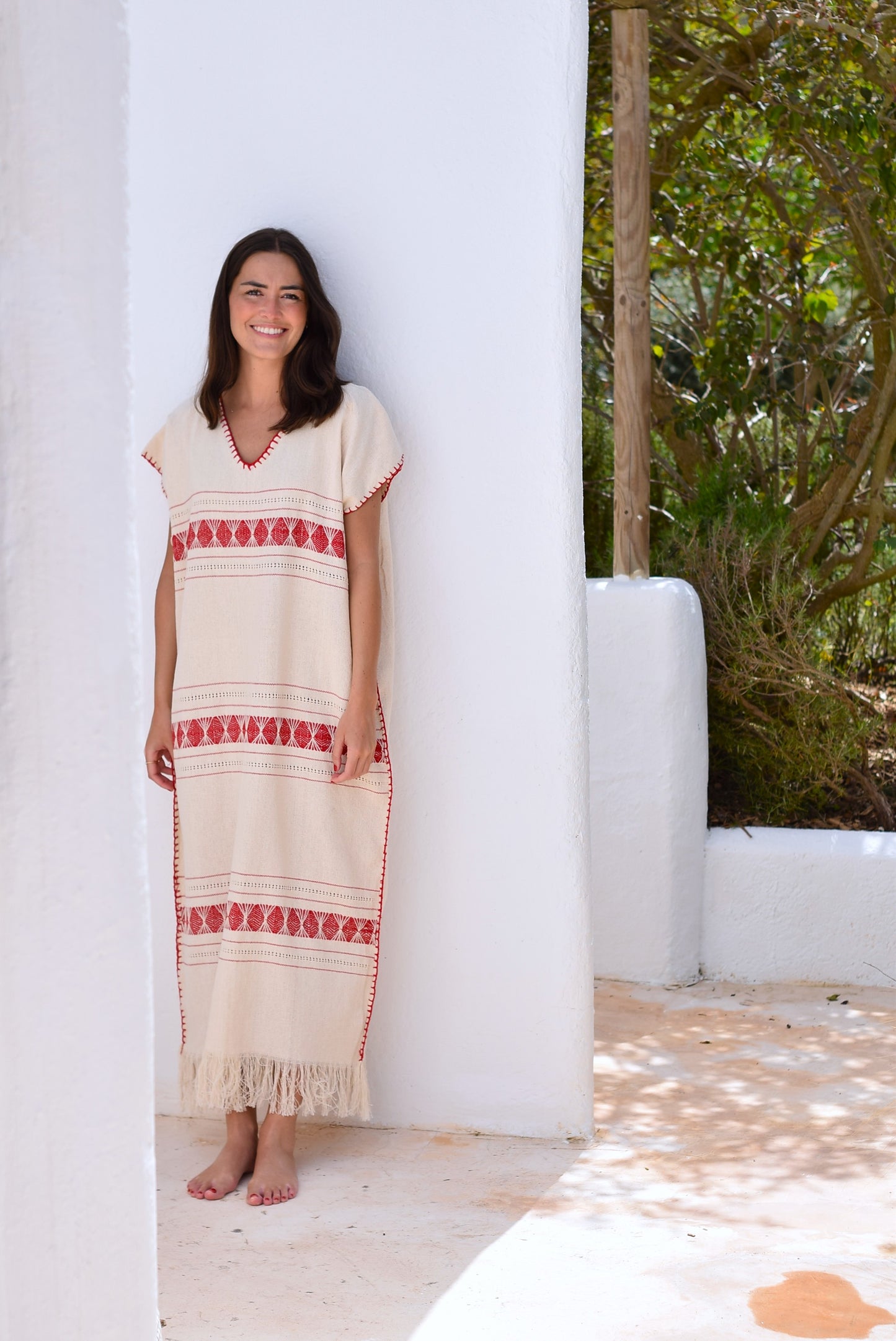 VESTIDO HUIPILE - ROJO
