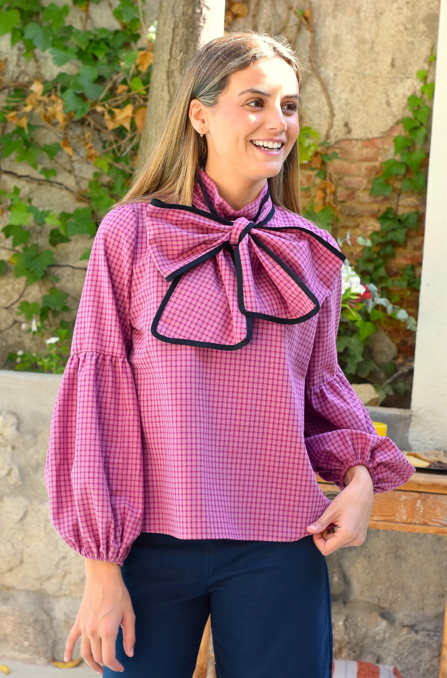 BLUSA GABRIELA -CUADRO ROSA