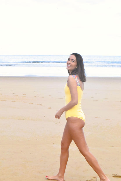 SWIMSUIT - VICTORIA - YELLOW WITH LIBERTY -