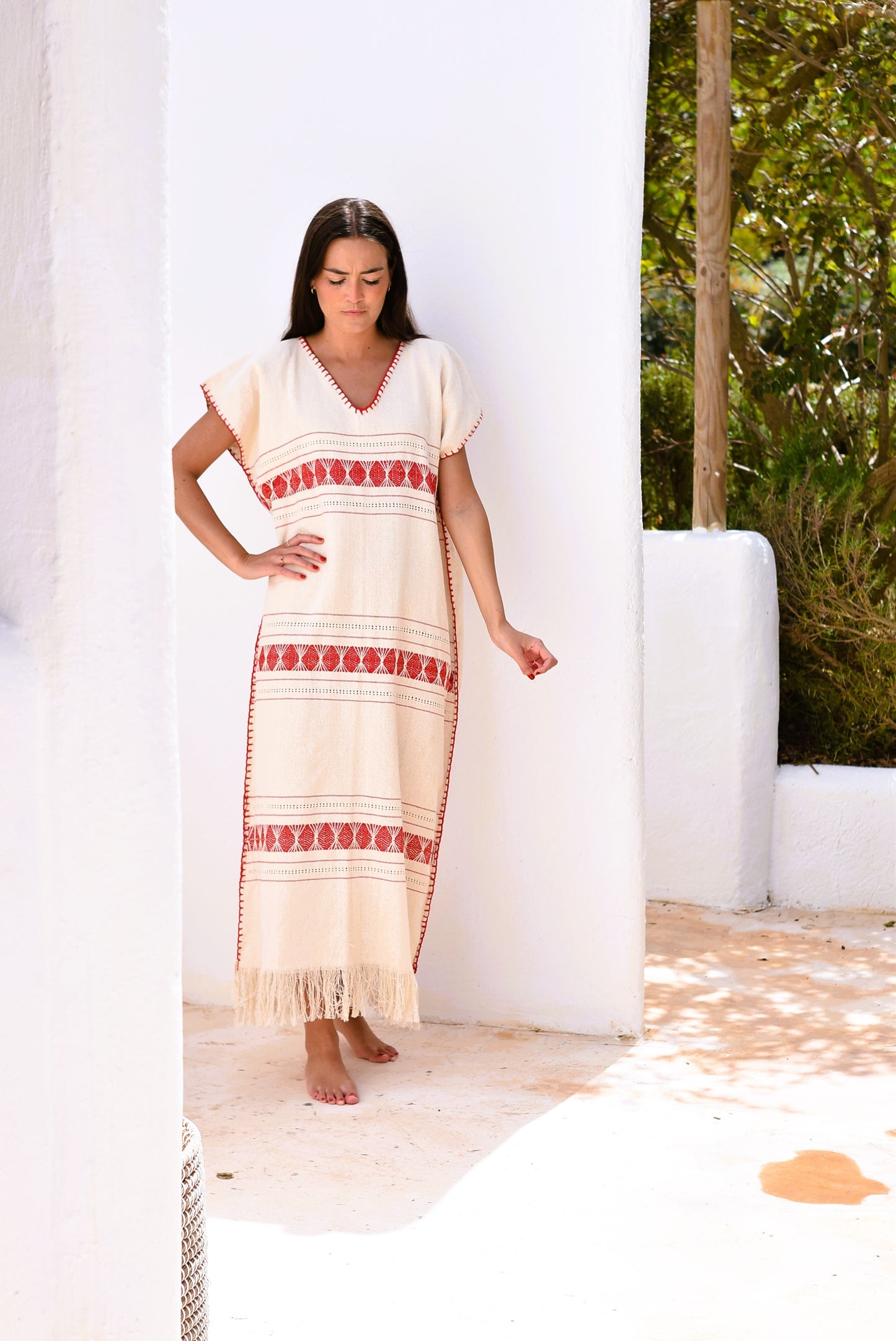 VESTIDO HUIPILE - ROJO