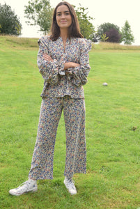 Pantalones de pana Flores Azules 