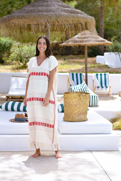 VESTIDO HUIPILE - ROJO