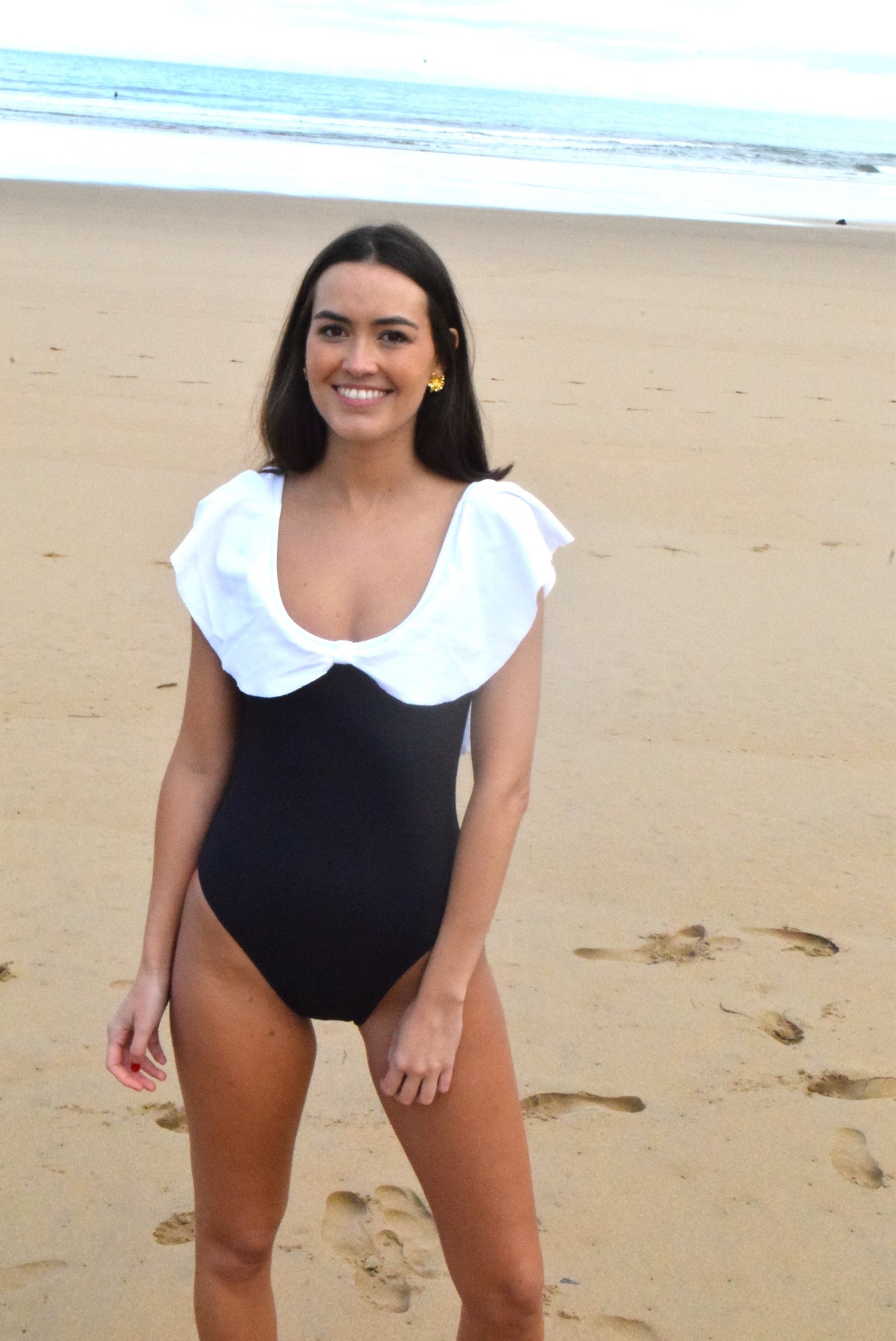 SWIMSUIT - GRETA - BLACK AND WHITE -