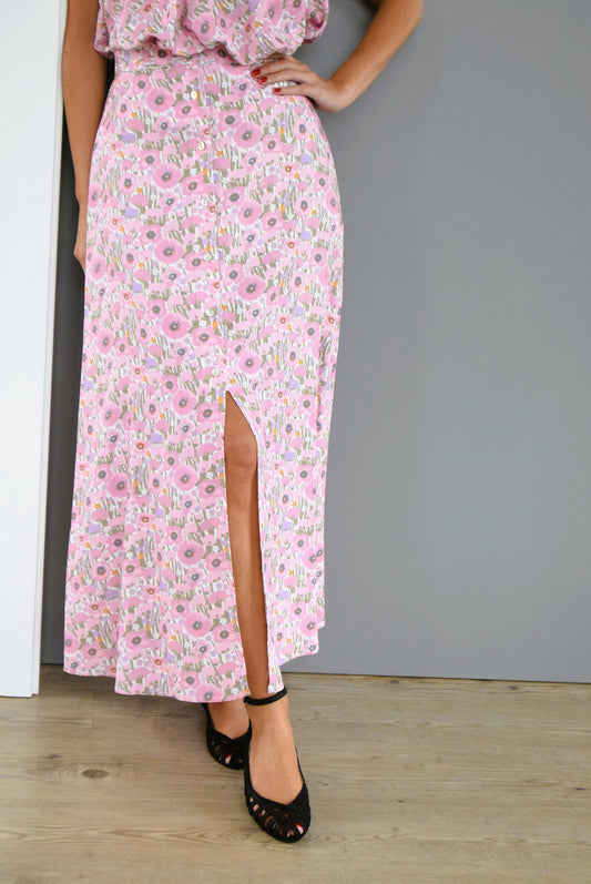 FALDA ANA - FLOR ROSA -