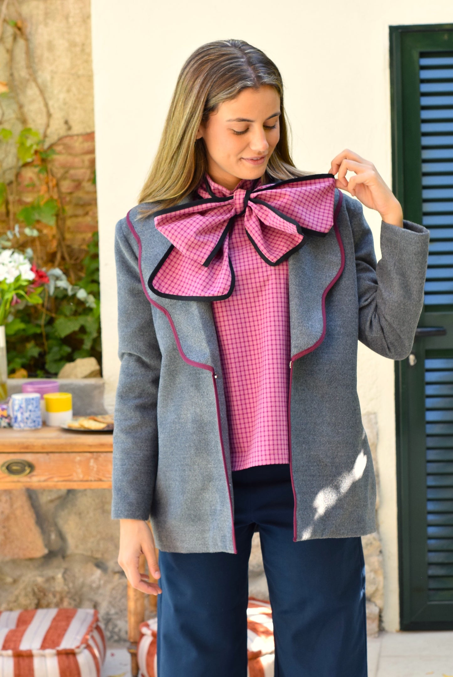 BLUSA GABRIELA -CUADRO ROSA