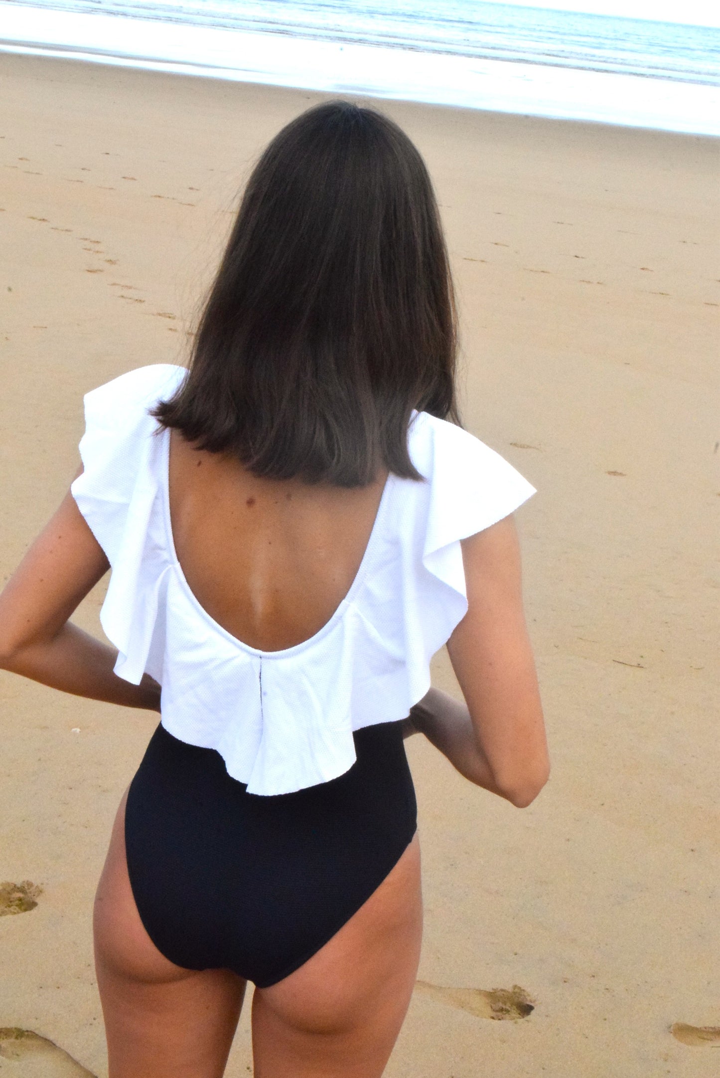 SWIMSUIT - GRETA - BLACK AND WHITE -