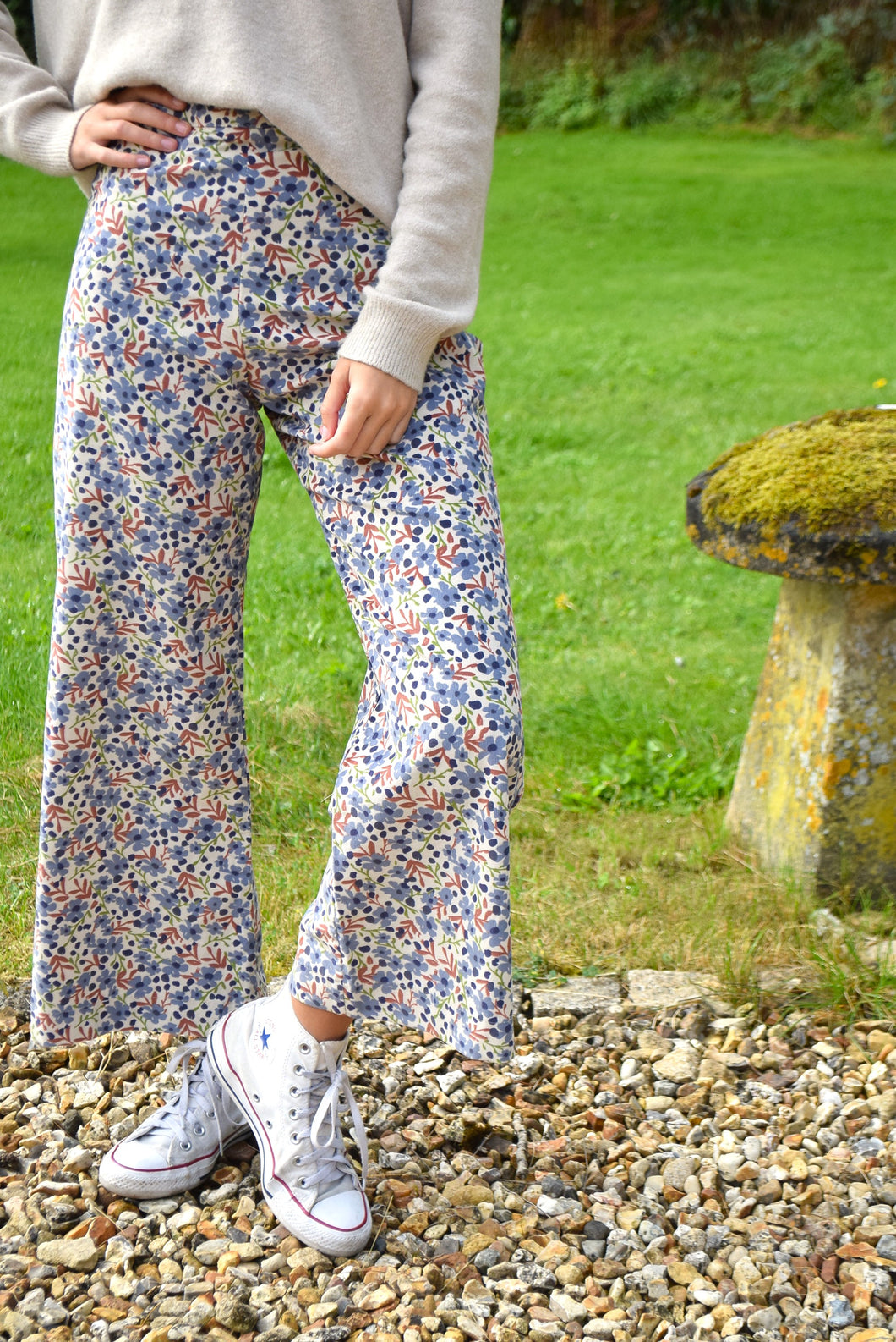 Pantalones de pana Flores Azules 