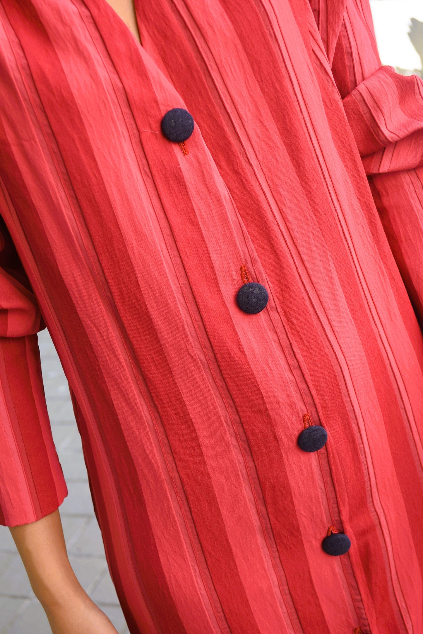 VESTIDO FABIOLA - RAYAS GRANATES -