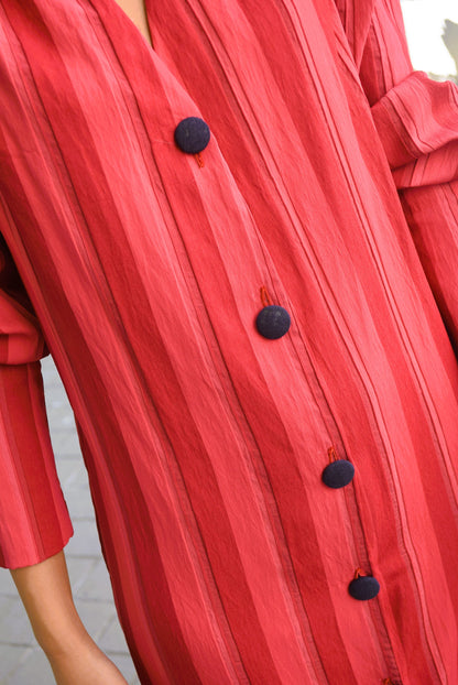 VESTIDO FABIOLA - RAYAS GRANATES -