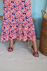 VESTIDO ALEJANDRA - FLORES FUCSIA -