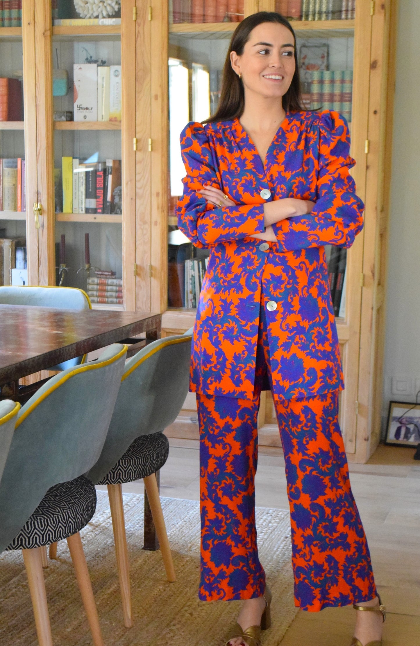SUN PANTS - ORANGE AND BLUE -