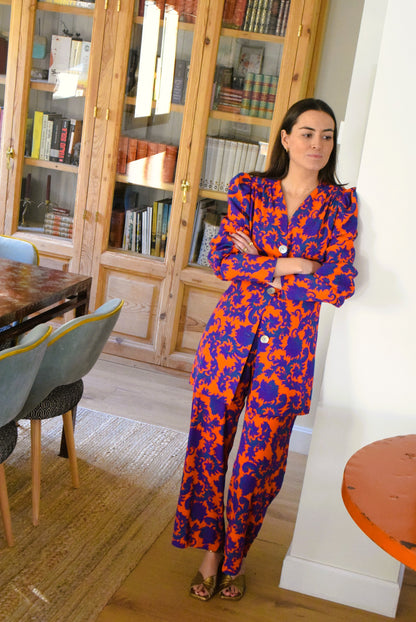 SUN PANTS - ORANGE AND BLUE -