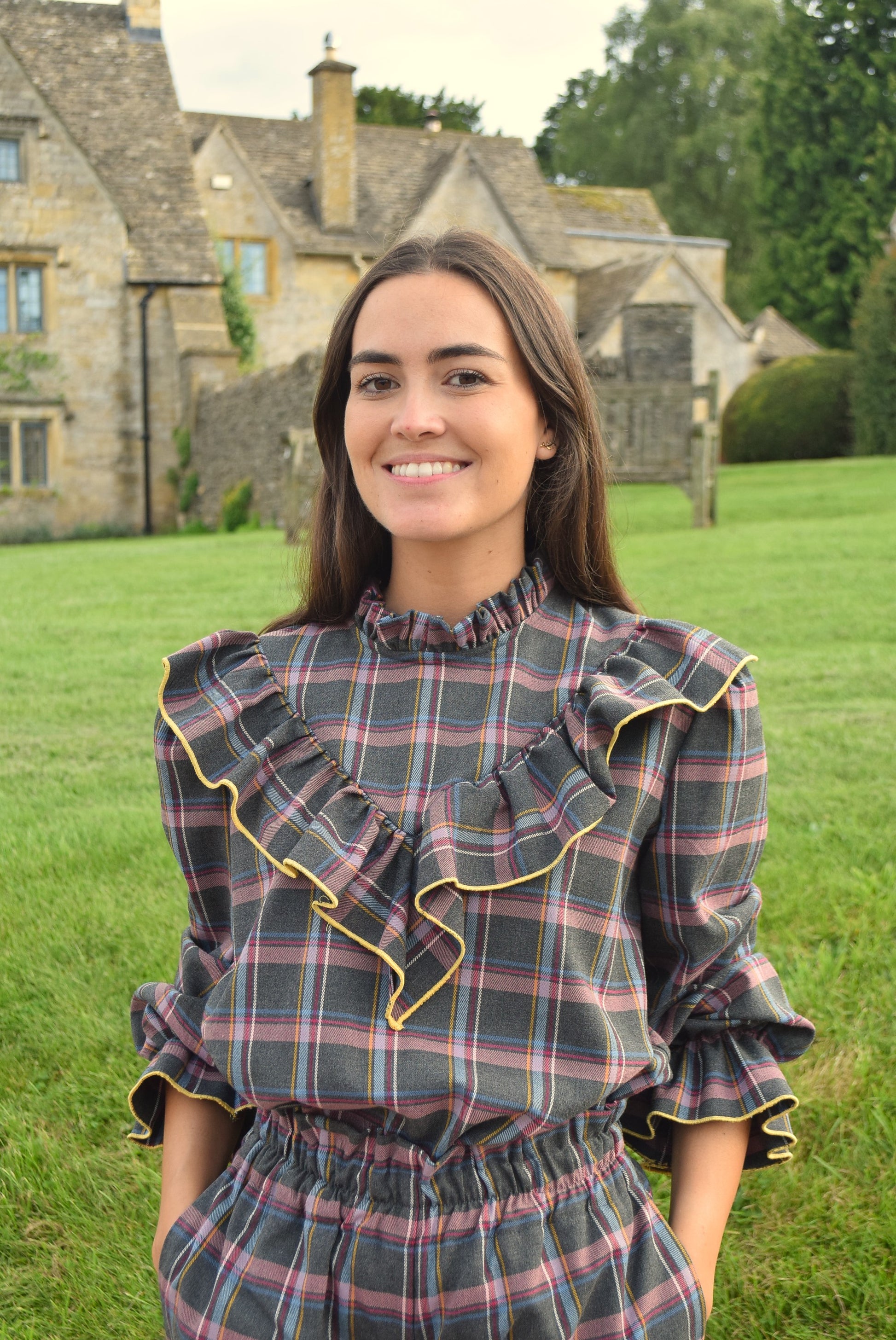 Blusa Alberta Escocesa Gris