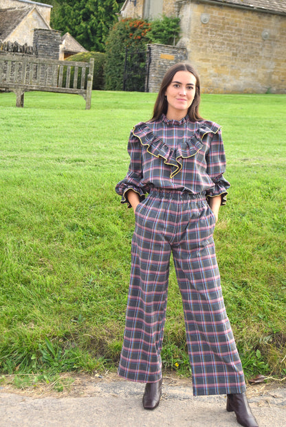 Blusa Alberta Escocesa Gris