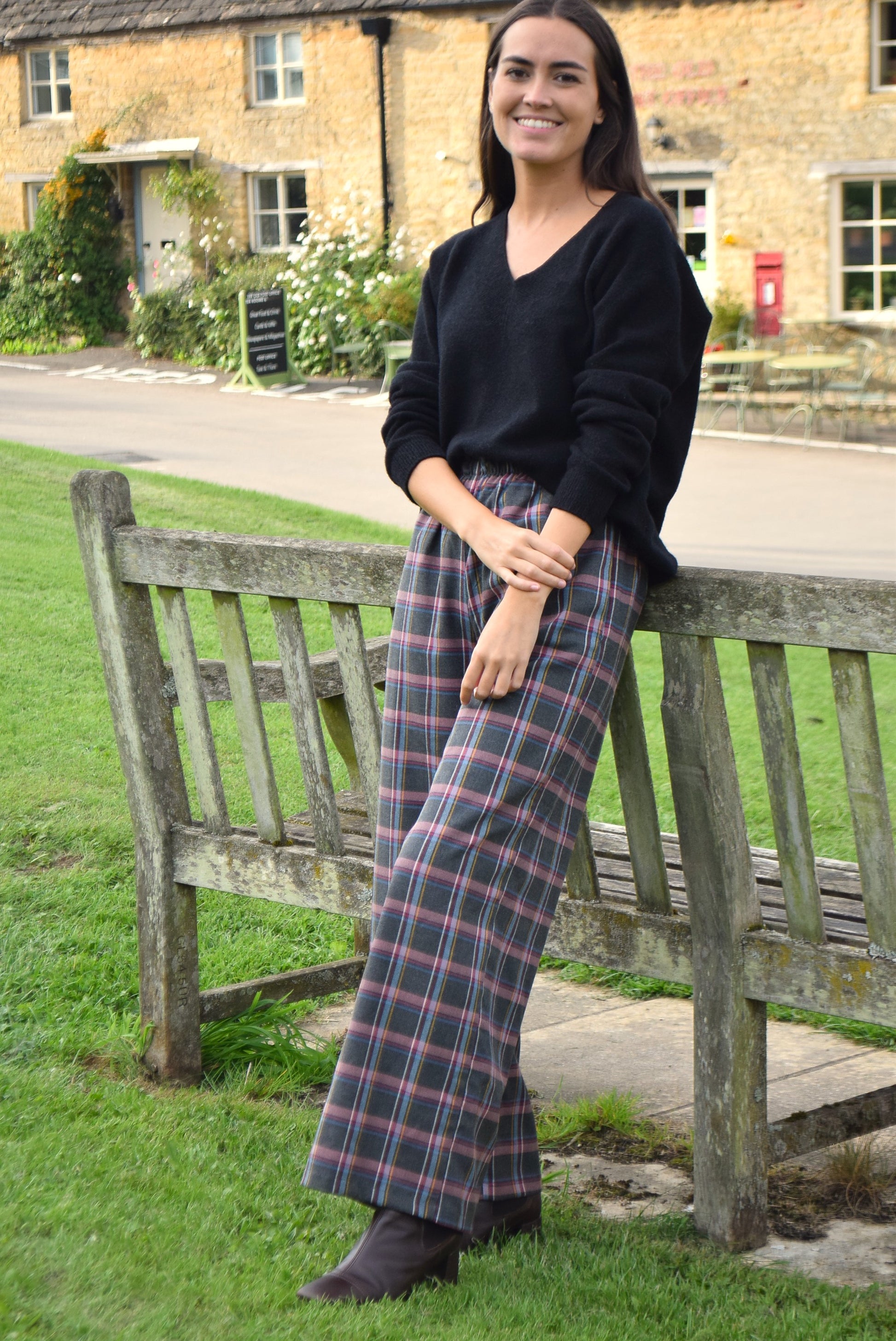 Pantalones Escocés Gris 