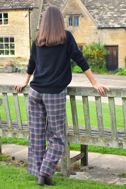 Pantalones Escocés Gris 