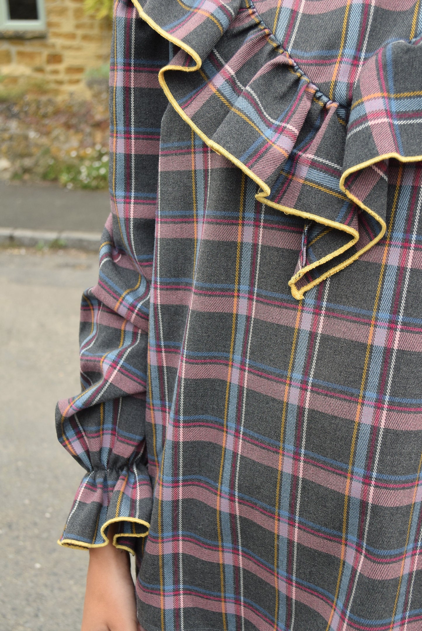 Blusa Alberta Escocesa Gris