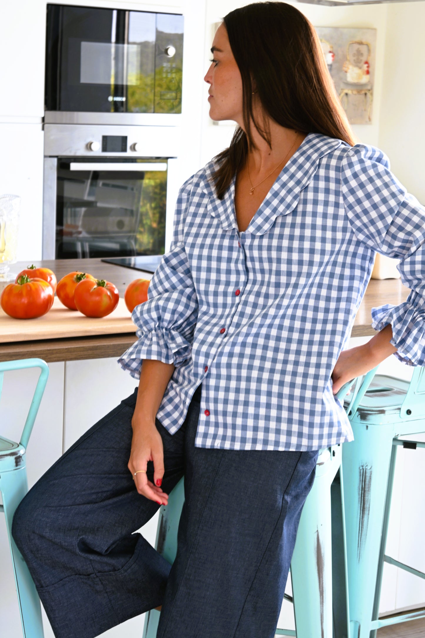 BLUSA GRETA - VICHY AZUL