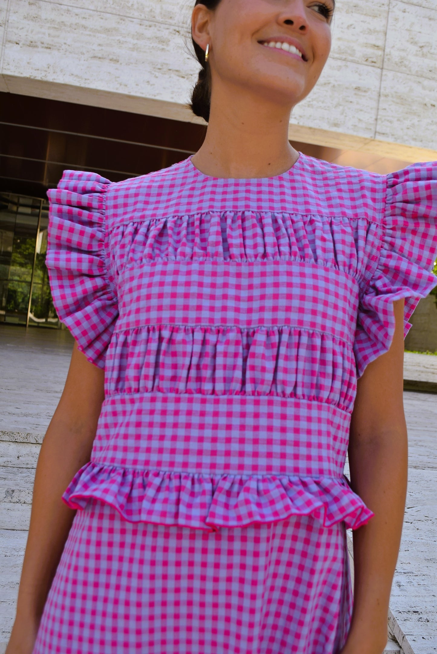MARCELA DRESS - PINK AND MAUVE VICHY -