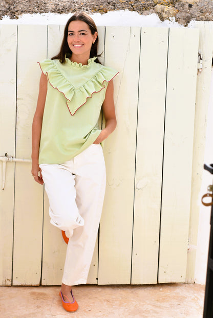 BLUSA ALBERTA - VICHY VERDE -