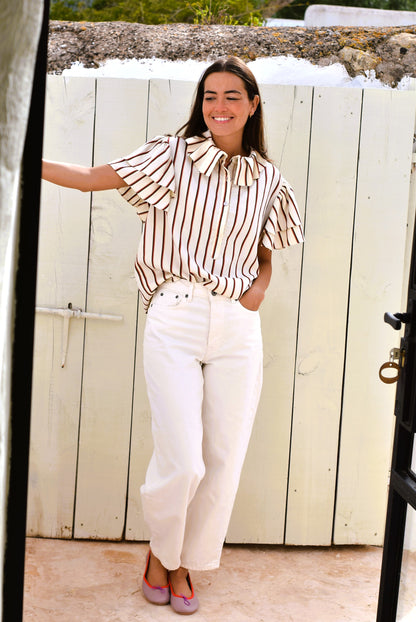BLUSA CATALINA - RAYAS CRUDAS - PREORDER 20 JUNIO