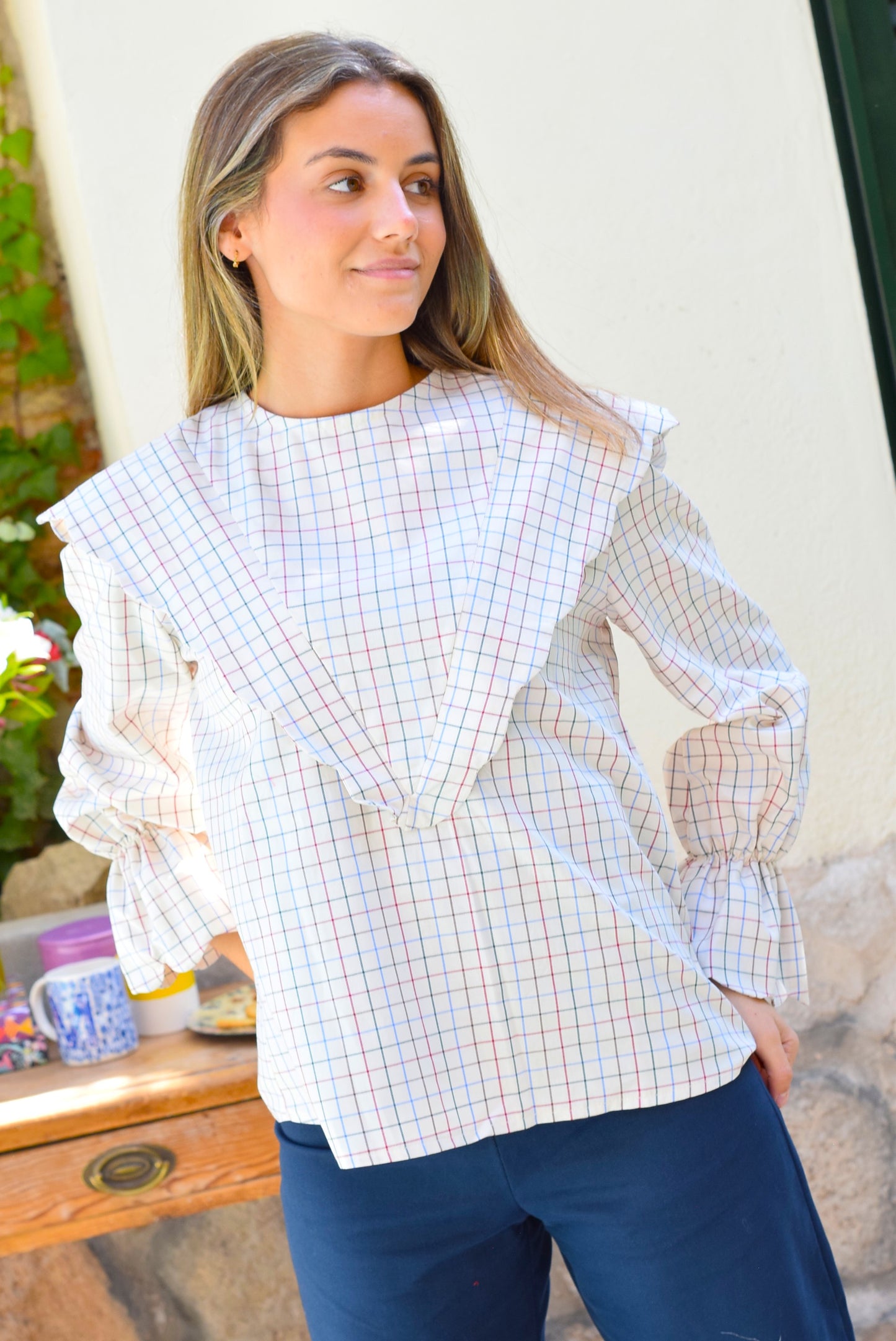 BLUSA LOLA - CUADRO AZUL