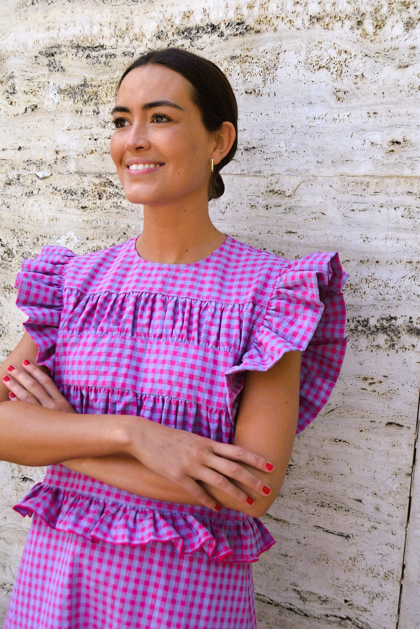MARCELA DRESS - PINK AND MAUVE VICHY -