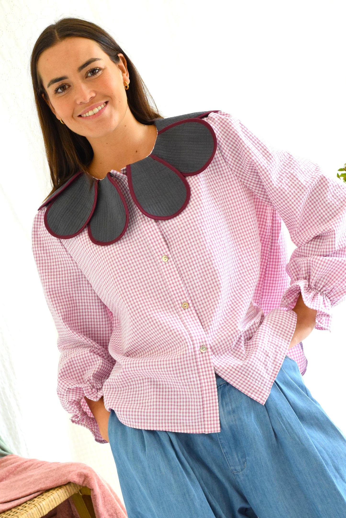 BLUSA PIA - VICHY ROSA - PREORDER 28 FEBRERO