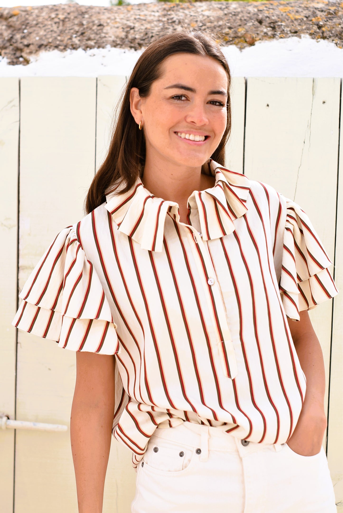 BLUSA CATALINA - RAYAS CRUDAS - PREORDER 20 JUNIO