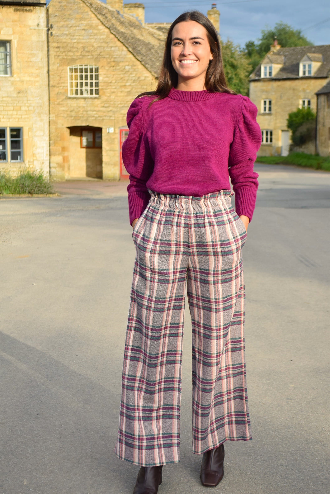 PANTALONES LUCÍA - ESCOCÉS ROSA -