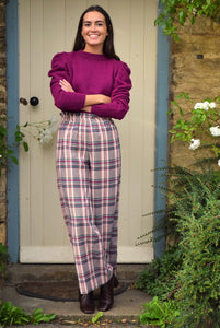 PANTALONES LUCÍA - ESCOCÉS ROSA -