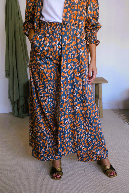 PANTALONES LUCÍA - GRIS Y NARANJA -
