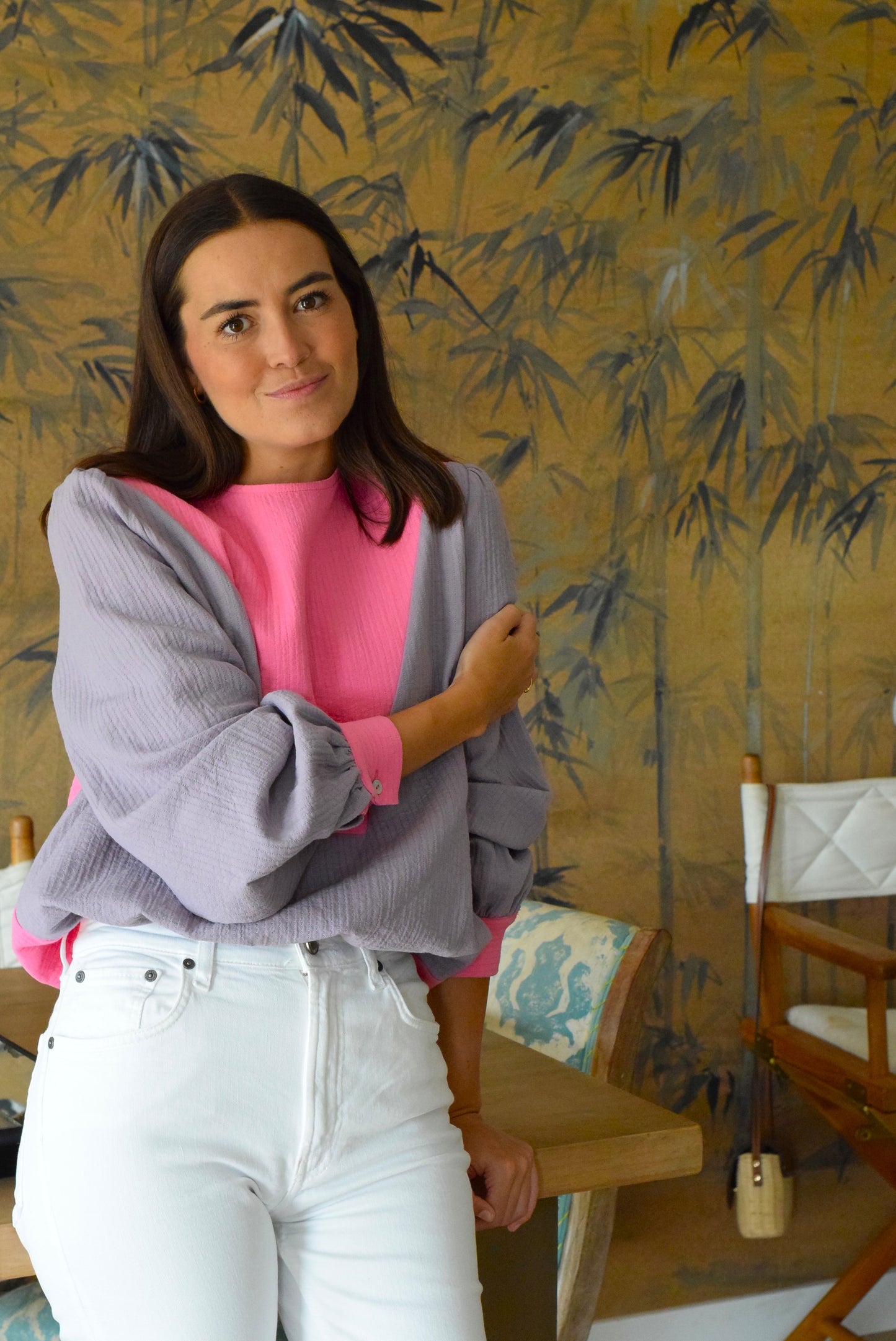BLUSA CAROLA - MALVA Y ROSA - PREORDER 7 SEPTIEMBRE