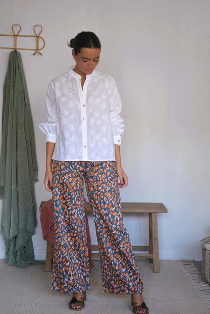 PANTALONES LUCÍA - GRIS Y NARANJA -