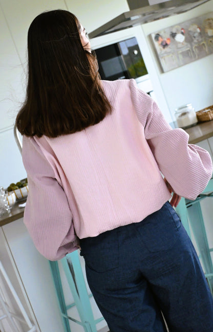 BLUSA CAROLA - TOPO Y ROSA - PREODER 7 SEPTIEMBRE