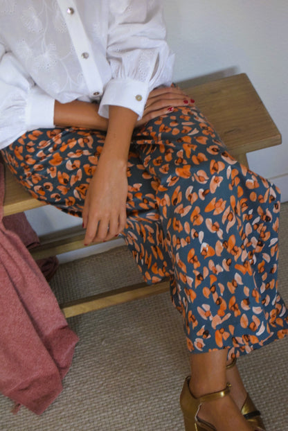 PANTALONES LUCÍA - GRIS Y NARANJA -