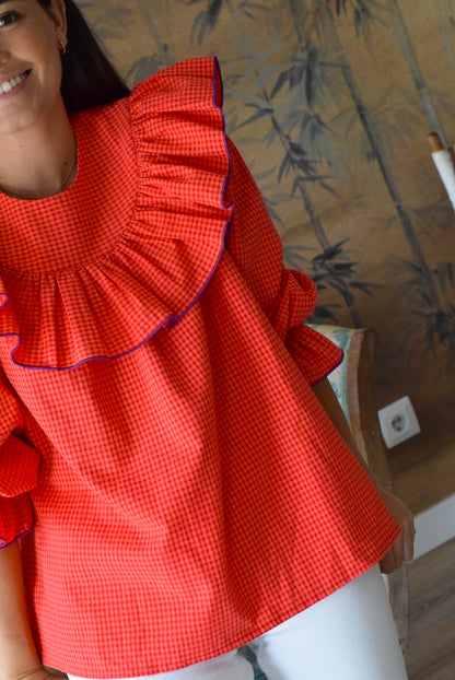 BLUSA  CONSTANZA - MINIVICHY ROJO - PREORDER 3 SEPTIEMBRE
