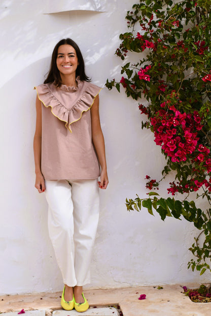 BLUSA ALBERTA - VICHY ROSA -